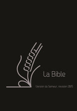 Charger l'image dans la galerie, Bible du Semeur 2015, cuir, avec zip - couverture souple cuir vachette authentique noire et tranche argentée