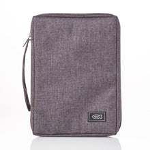 Charger l&#39;image dans la galerie, Canvas Bible Cover with Fish Applique - Gray/Large

